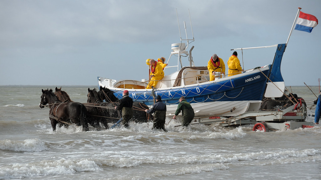 Demonstratie van de Amelander Paardenreddingboot